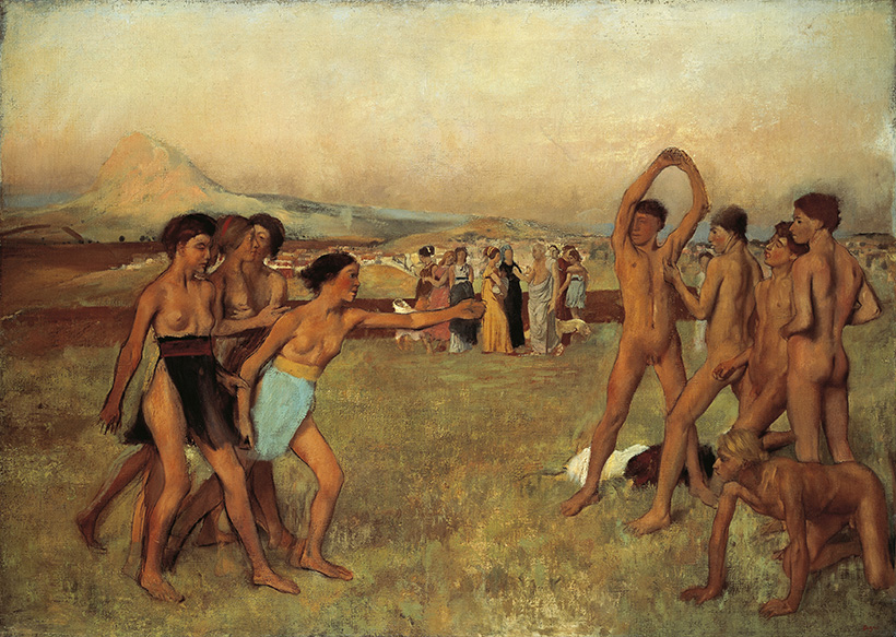 Jóvenes espartanos ejercitándose, Edgar Degas, 1892.