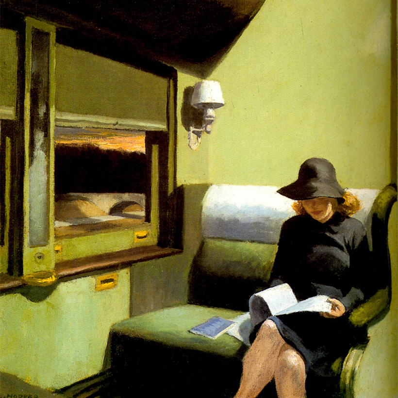 Compartimento C, coche 293, de Edward Hopper. ventajas de viajar en tren