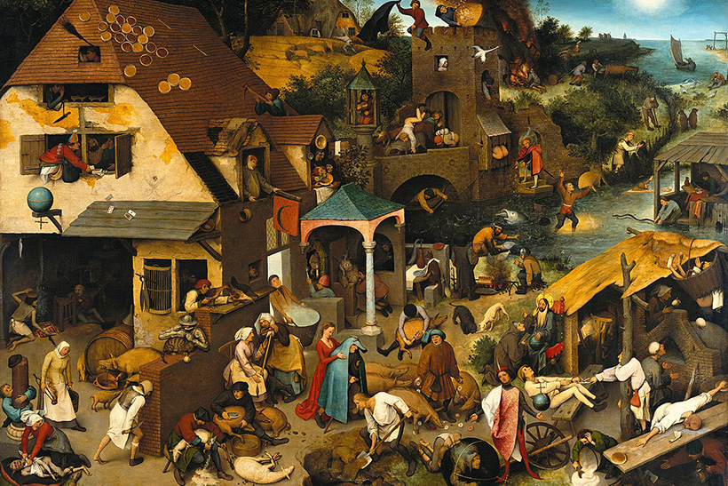 Los proverbios flamencos, de Pieter Brueghel el Viejo. refranes